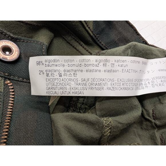 Zara Womens Jeans Multicolor Size 2 Mid Rise Moto Denim Camo Cotton Blend - Picture 8 of 16